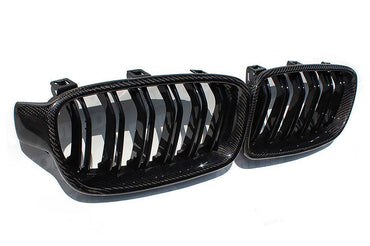 Carbon Fibre Double Slat Kidney Grilles for BMW 3 Series (2012 - 2019, F30 F31) - Evolve Automotive