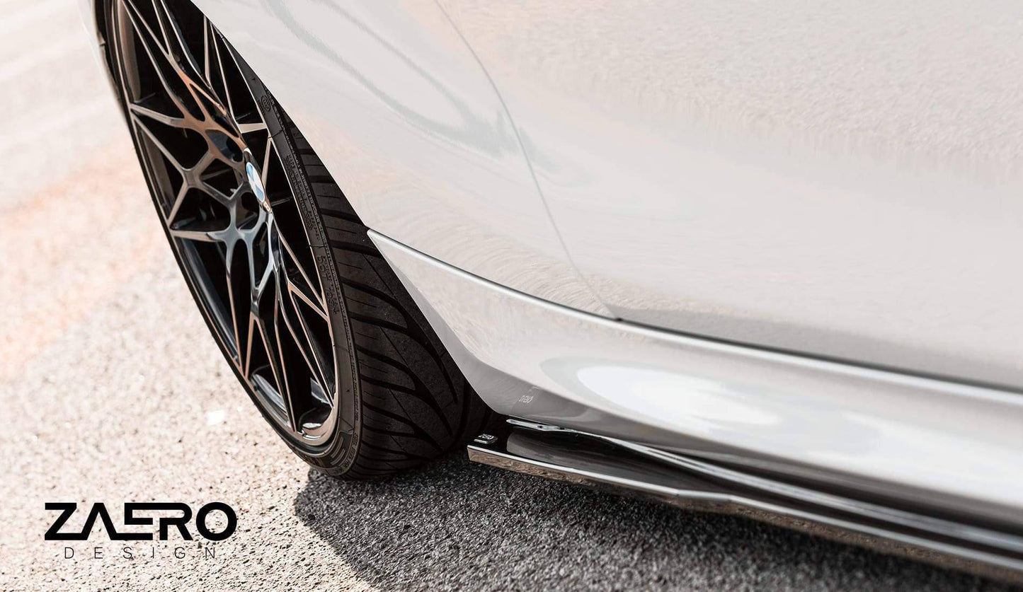 BMW 1 Series F20 F21 & 2 Series F22 EVO - 1 Gloss Black Side Skirts by ZAERO (2011 - 2019) - Evolve Automotive