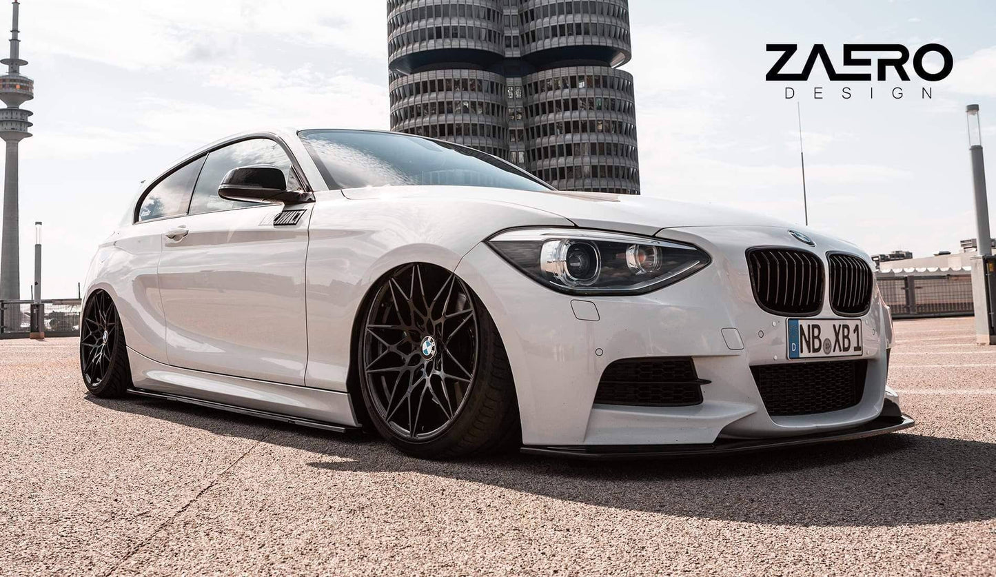 BMW 1 Series F20 F21 & 2 Series F22 EVO - 1 Gloss Black Side Skirts by ZAERO (2011 - 2019) - Evolve Automotive