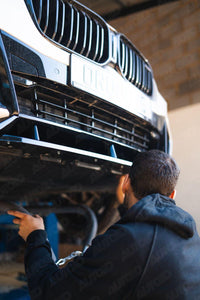 BMW iX3, X3 LCI G01 & X4 LCI G02 Gloss Black Competition Front Splitter (2021+) - Evolve Automotive