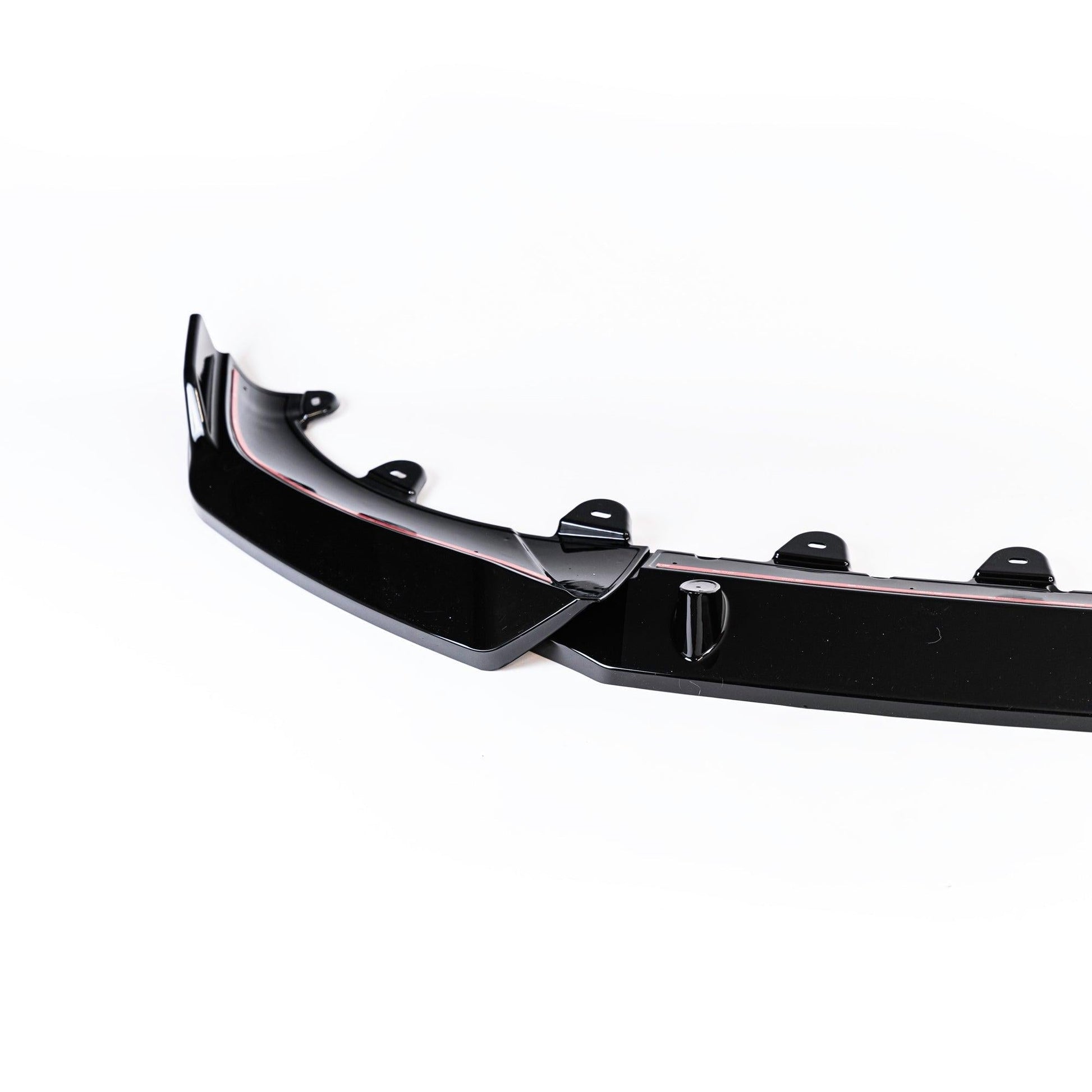 BMW iX3, X3 LCI G01 & X4 LCI G02 Gloss Black Competition Front Splitter (2021+) - Evolve Automotive