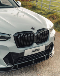BMW iX3, X3 LCI G01 & X4 LCI G02 Gloss Black Competition Front Splitter (2021+) - Evolve Automotive