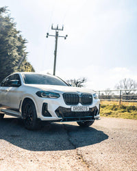 BMW iX3, X3 LCI G01 & X4 LCI G02 Gloss Black Competition Front Splitter (2021+) - Evolve Automotive