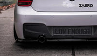 BMW M135i F20 Pre - LCI EVO - 1 Gloss Black Rear Diffuser Splitters by ZAERO (2011 - 2015) - Evolve Automotive
