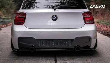 BMW M135i F20 Pre - LCI EVO - 1 Gloss Black Rear Diffuser Splitters by ZAERO (2011 - 2015) - Evolve Automotive