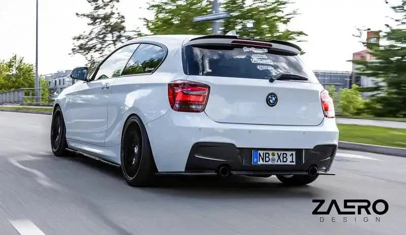 BMW M135i F20 Pre - LCI EVO - 1 Gloss Black Rear Diffuser Splitters by ZAERO (2011 - 2015) - Evolve Automotive