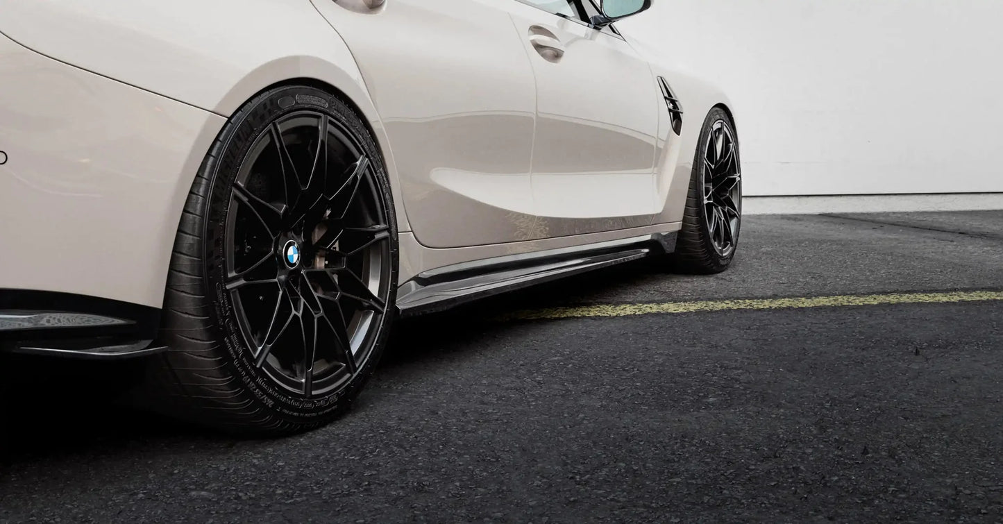 BMW M3 G80 G81 EVO - S Gloss Black Side Skirts by ZAERO (2021+) - Evolve Automotive