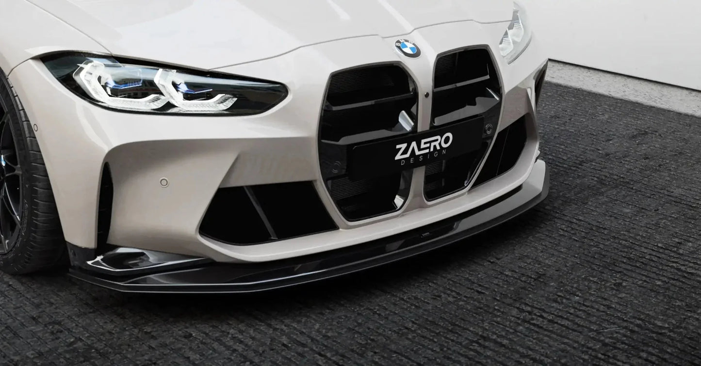 BMW M3 G80 G81 & M4 G82 G83 EVO - S Gloss Black Front Kidney Grilles by ZAERO (2021+) - Evolve Automotive