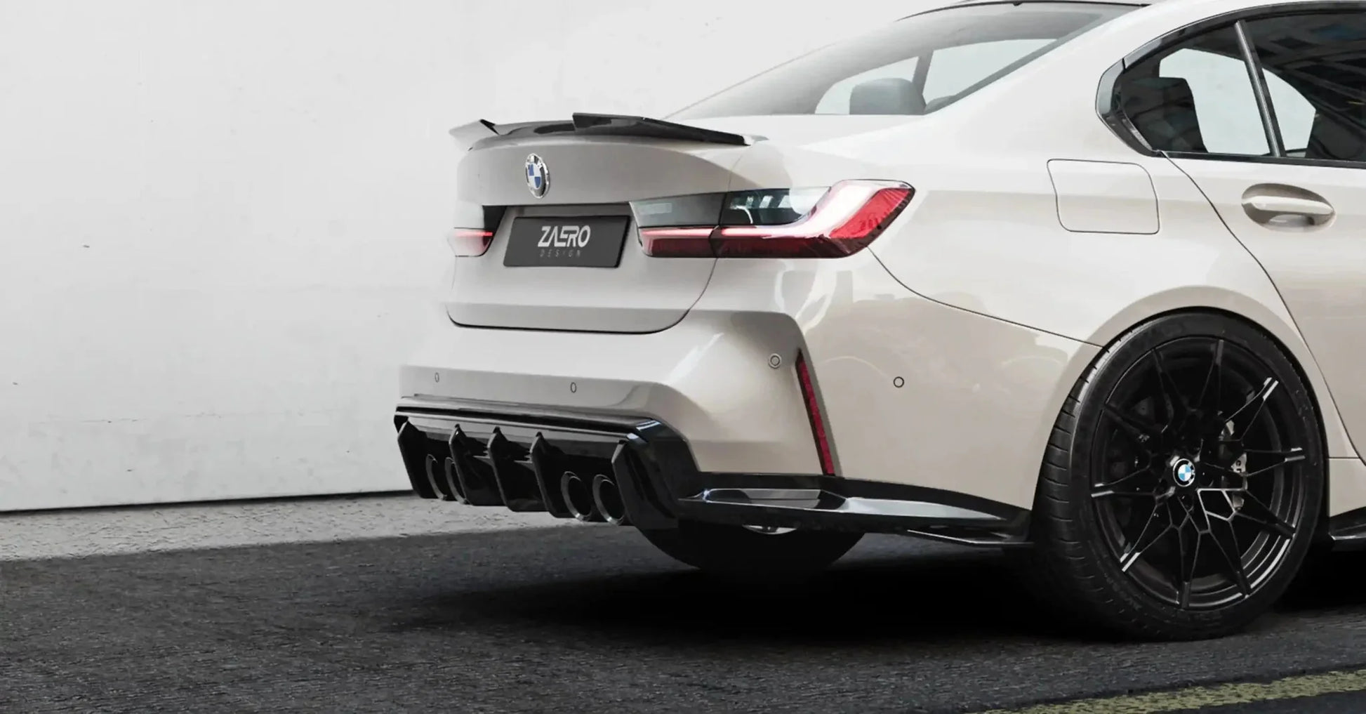 BMW M3 G80 G81 & M4 G82 G83 EVO - S Gloss Black Rear Diffuser by ZAERO (2021+) - Evolve Automotive