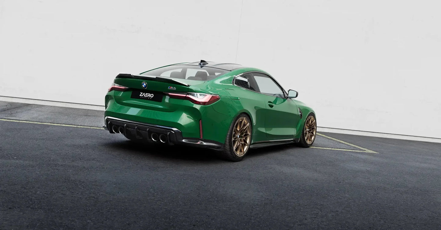BMW M4 G82 G83 EVO - S Gloss Black Diffuser Extensions by ZAERO (2021+) - Evolve Automotive
